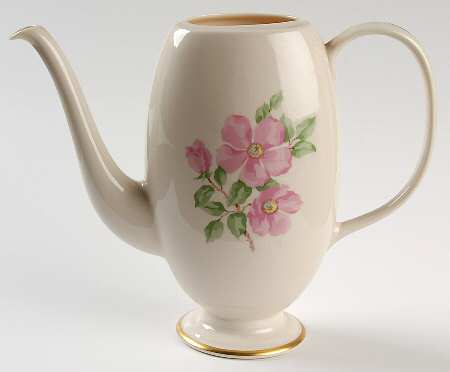 Cherokee Rose Wide Gold Band Coffee Pot No Lid