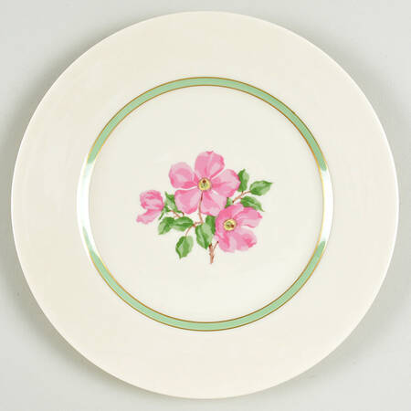 Cherokee Rose Green Band Luncheon Plate