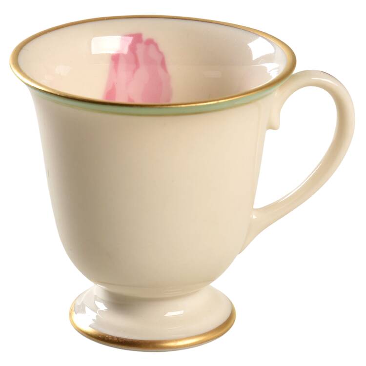 Cherokee Rose Green Band Footed Demitasse Cup