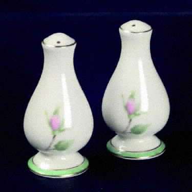 Cherokee Rose Green Band Salt & Pepper Set