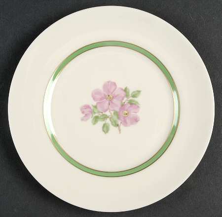 Cherokee Rose Green Band Bread & Butter Plate