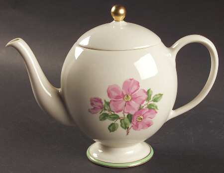 Cherokee Rose Green Band Teapot & Lid