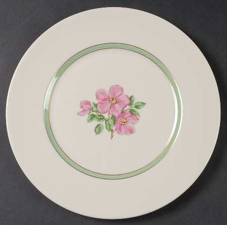 Cherokee Rose Green Band Salad Plate