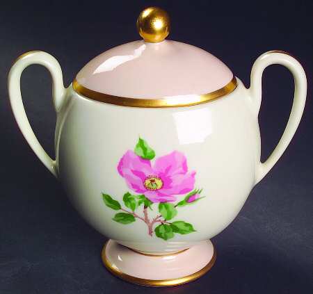 Cherokee Rose (Thin Gold Band, Palomino Shape) Sugar Bowl & Lid