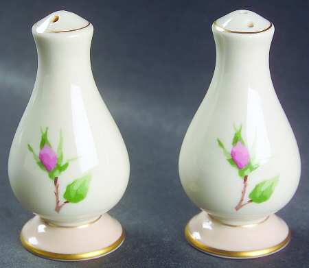 Cherokee Rose (Thin Gold Band, Palomino Shape) Salt & Pepper Set