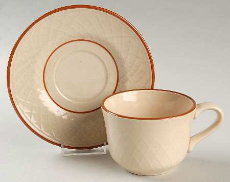 Chestnut Weave Flat Cup & Saucer Set