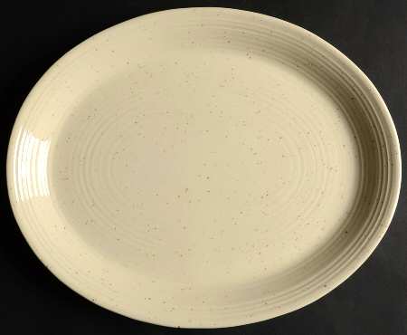 Country Craft Almond Cream 14" Oval Serving Platter