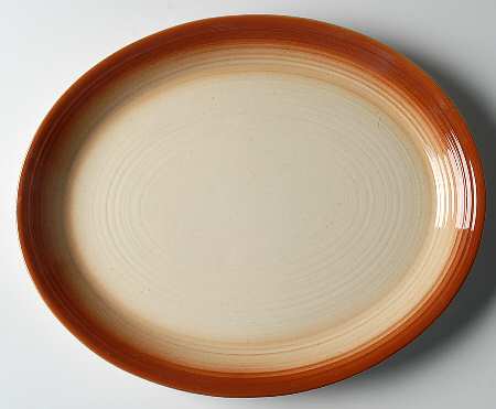 Country Craft Russet Brown 14" Oval Serving Platter