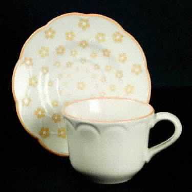 Country French Flat Cup & Saucer Set