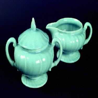 Coronado Aqua Glossy Footed Creamer