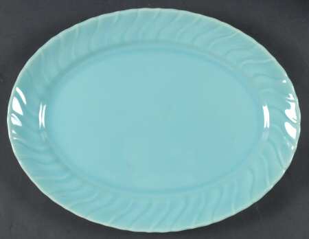 Coronado Aqua Glossy 13" Oval Serving Platter
