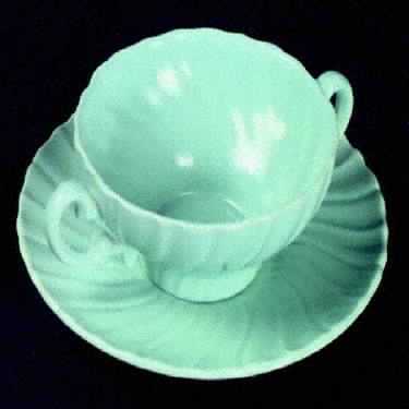 Coronado Aqua Matte Flat Cream Soup Bowl & Saucer Set