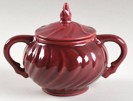 Coronado Burgundy Maroon (Glossy) Sugar Bowl & Lid