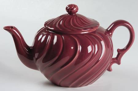 Coronado Burgundy Maroon (Glossy) Teapot & Lid