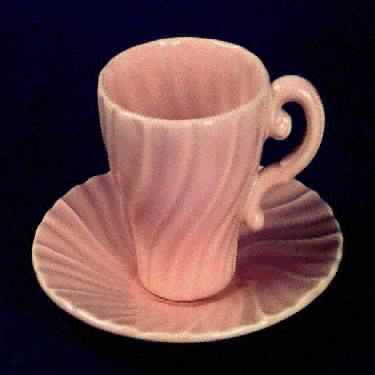 Coronado Coral Beige (Glossy) Flat Demitasse Cup & Saucer Set
