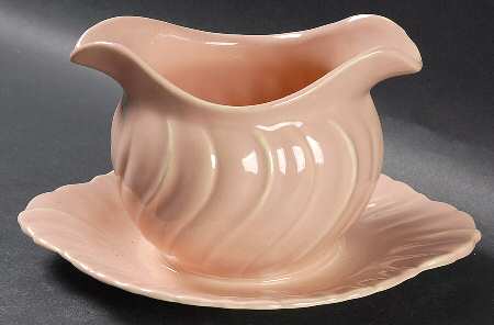 Coronado Coral Beige (Glossy) Gravy Boat with Attached Underplate