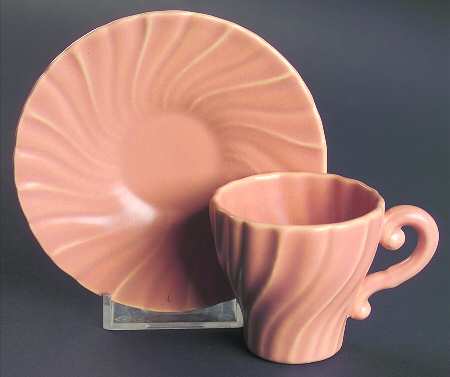 Coronado Coral Beige (Matte) Flat Demitasse Cup & Saucer Set