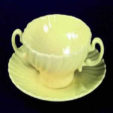 Coronado Yellow Glossy Flat Cream Soup Bowl & Saucer Set