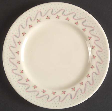 Crinoline (Pink & Blue) Bread & Butter Plate