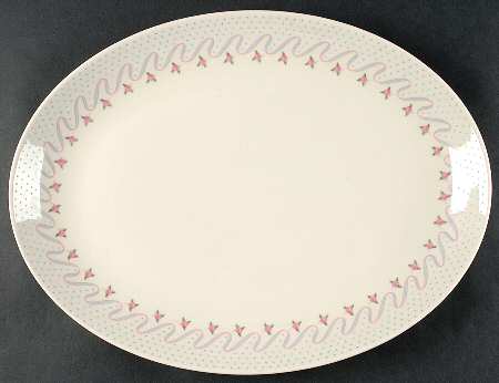 Crinoline (Pink & Blue) 16" Oval Serving Platter