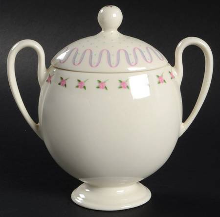 Crinoline (Pink & Blue) Sugar Bowl & Lid