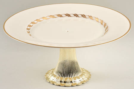 Del Monte Cake Stand with 4"-5" Metal Pedestal  Hc