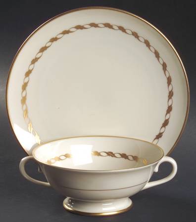 Del Monte Footed Cream Soup Bowl & Saucer Set