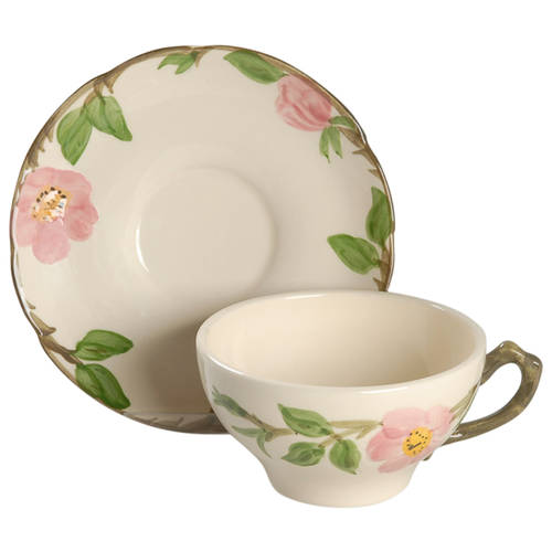 Desert Rose (USA Backstamp) Flat Cup & Saucer Set
