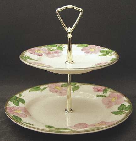 Desert Rose (USA Backstamp) 2 Tiered Serving Tray (Dinner & Salad Plate)