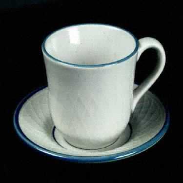 Dutch Weave Blue Flat Cup & Saucer Set
