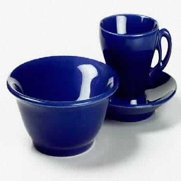 El Patio Cobalt Blue (Glossy) Footed Cup & Saucer Set