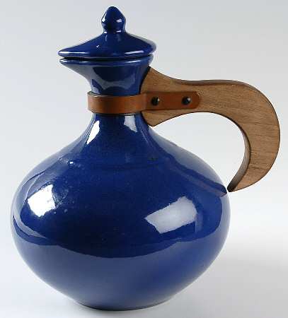 El Patio Cobalt Blue (Glossy) Metal or Wood Handle Carafe & Lid