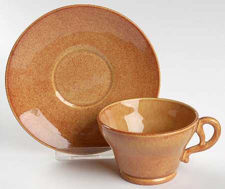 El Patio Golden Glow (Glossy) Footed Cup & Saucer Set