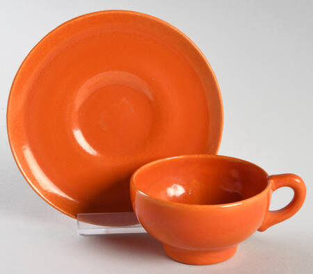 El Patio Red (Glossy) Footed Demitasse Cup & Saucer Set