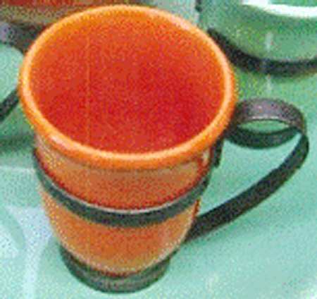 El Patio Red (Glossy) Metal or Wood Handled Cup