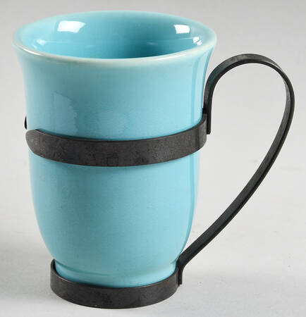 El Patio Turquoise (Glossy) Metal or Wood Handled Cup
