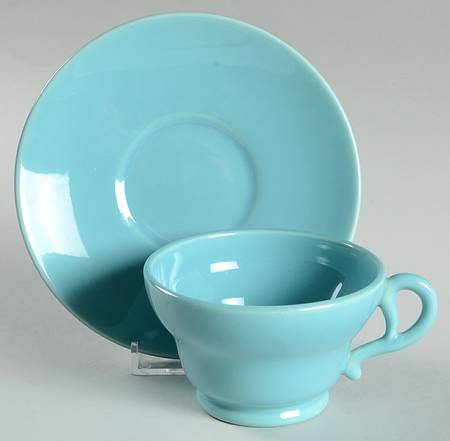 El Patio Turquoise (Glossy) Footed Cup & Saucer Set