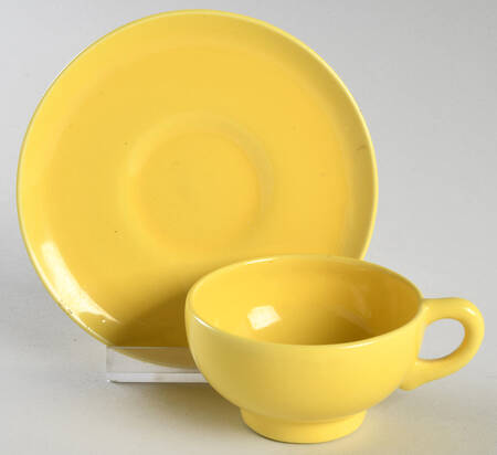 El Patio Bright Yellow (Glossy) Footed Demitasse Cup & Saucer Set