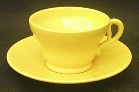 El Patio Bright Yellow (Glossy) Footed Cup & Saucer Set