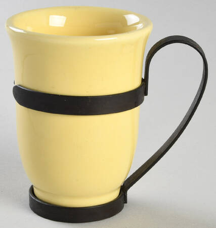 El Patio Pale Yellow (Glossy) Metal or Wood Handled Cup