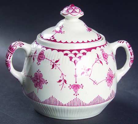 Erica Pink (White) Sugar Bowl & Lid
