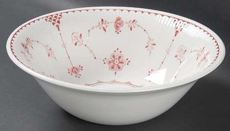 Erica Pink (White) 9" Round Vegetable Bowl