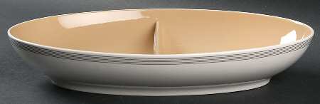 Fan Tan 11" Oval Divided Vegetable Bowl