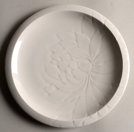 Floral Sculptures White Luncheon Plate