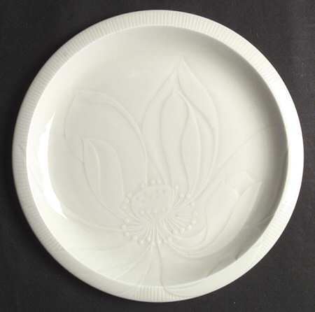 Floral Sculptures White Dinner Plate