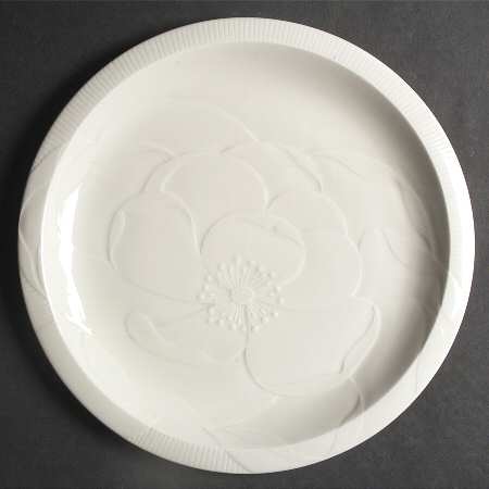 Floral Sculptures White Dinner Plate