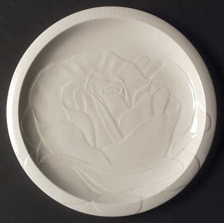 Floral Sculptures White Luncheon Plate