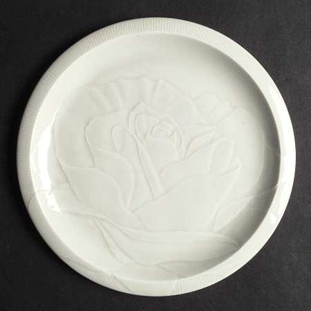 Floral Sculptures Celadon Dinner Plate