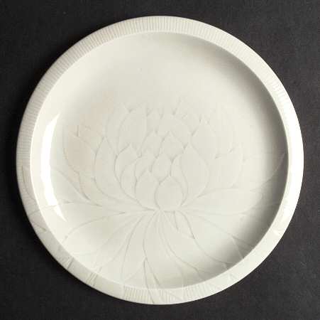 Floral Sculptures Celadon Dinner Plate