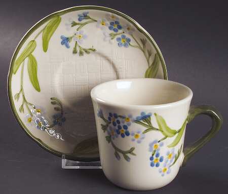 Forget Me Not Flat Cup & Saucer Set